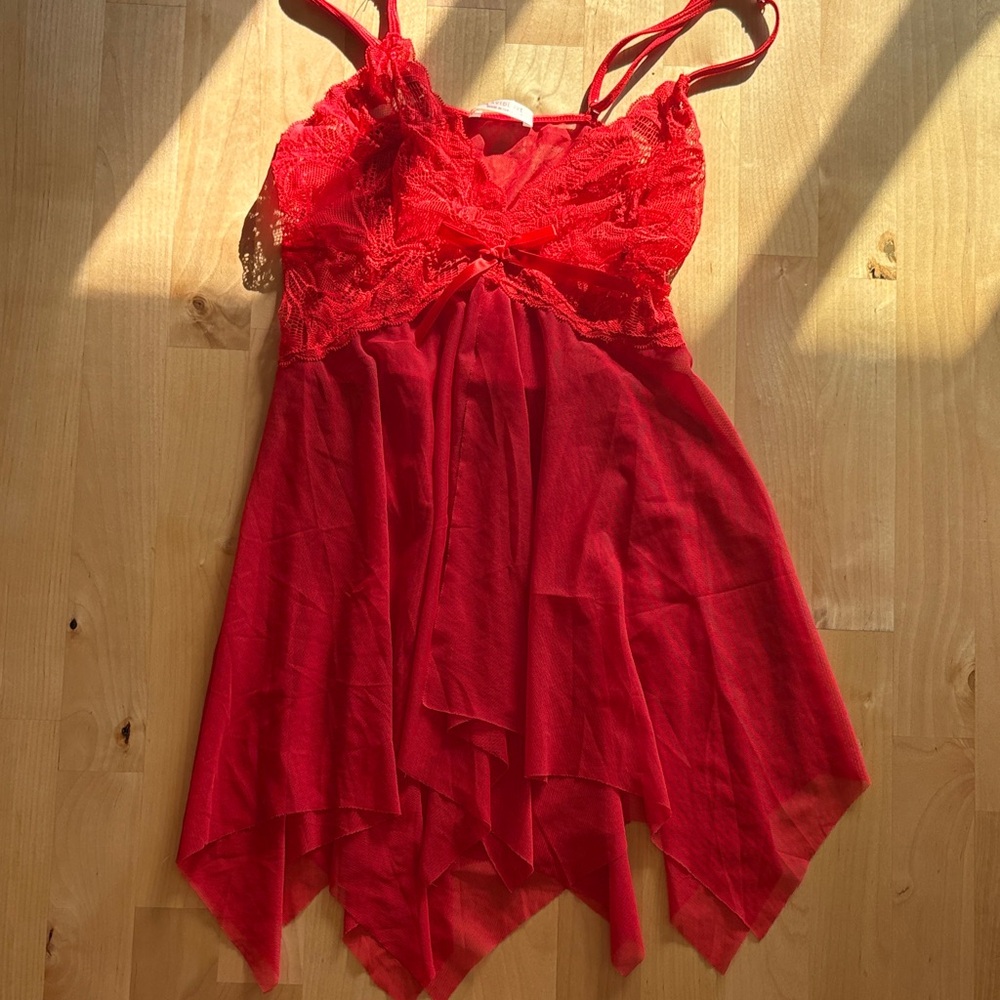 Avid Love- Red Lace Chemise Nightdress - Women Intimates & Sleepwear